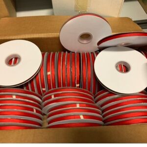 50+ Yards Red Grosgrain Ribbon Spools 3/8” or 1/2”